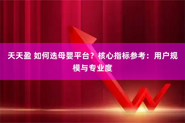 天天盈 如何选母婴平台？核心指标参考：用户规模与专业度