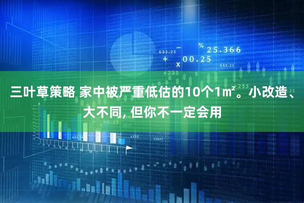 三叶草策略 家中被严重低估的10个1㎡。小改造、大不同, 但你不一定会用